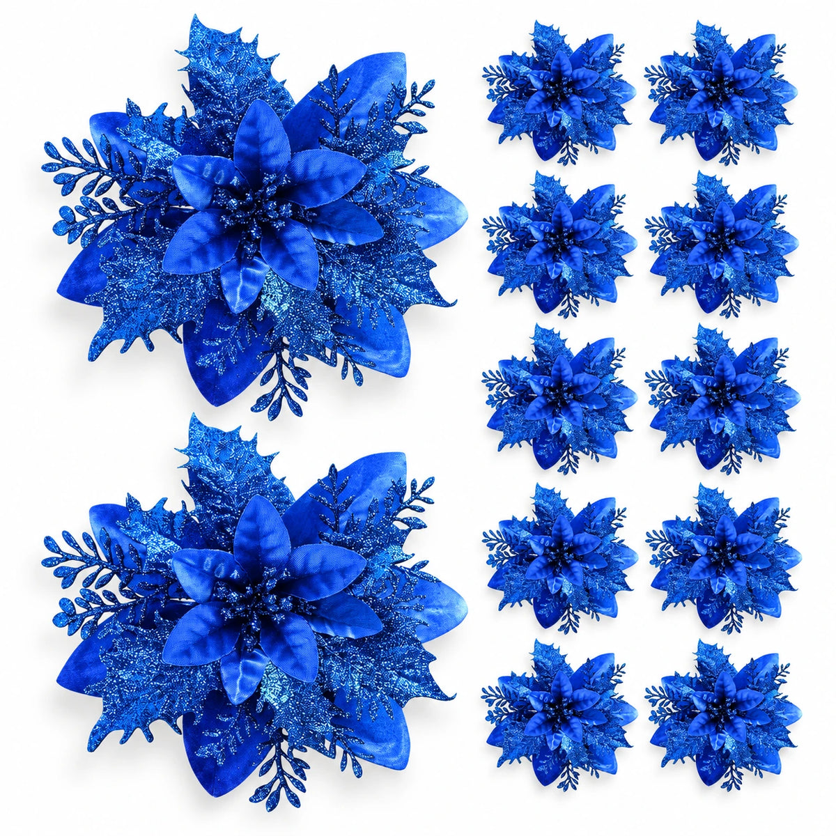 Flores Natalinas com Glitter para Árvore