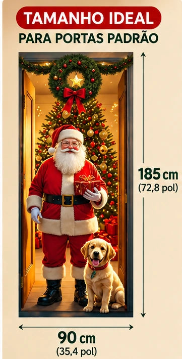 Painel Decorativo de Porta Papai Noel para Natal