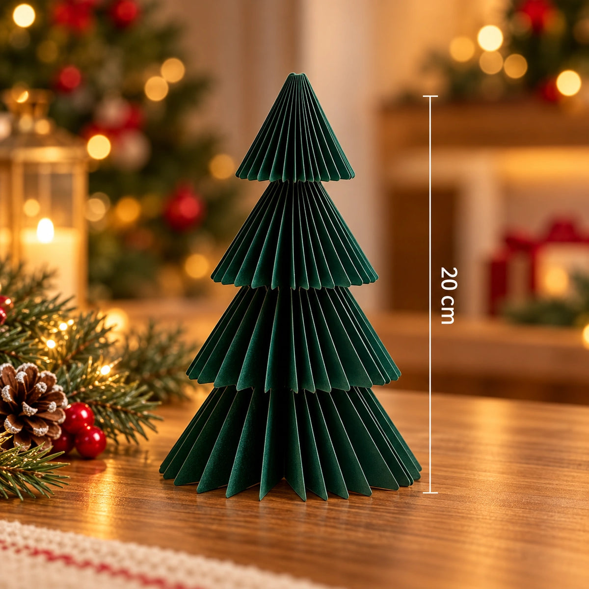 Árvore de Natal 3D em Papel Colmeia Decorativo