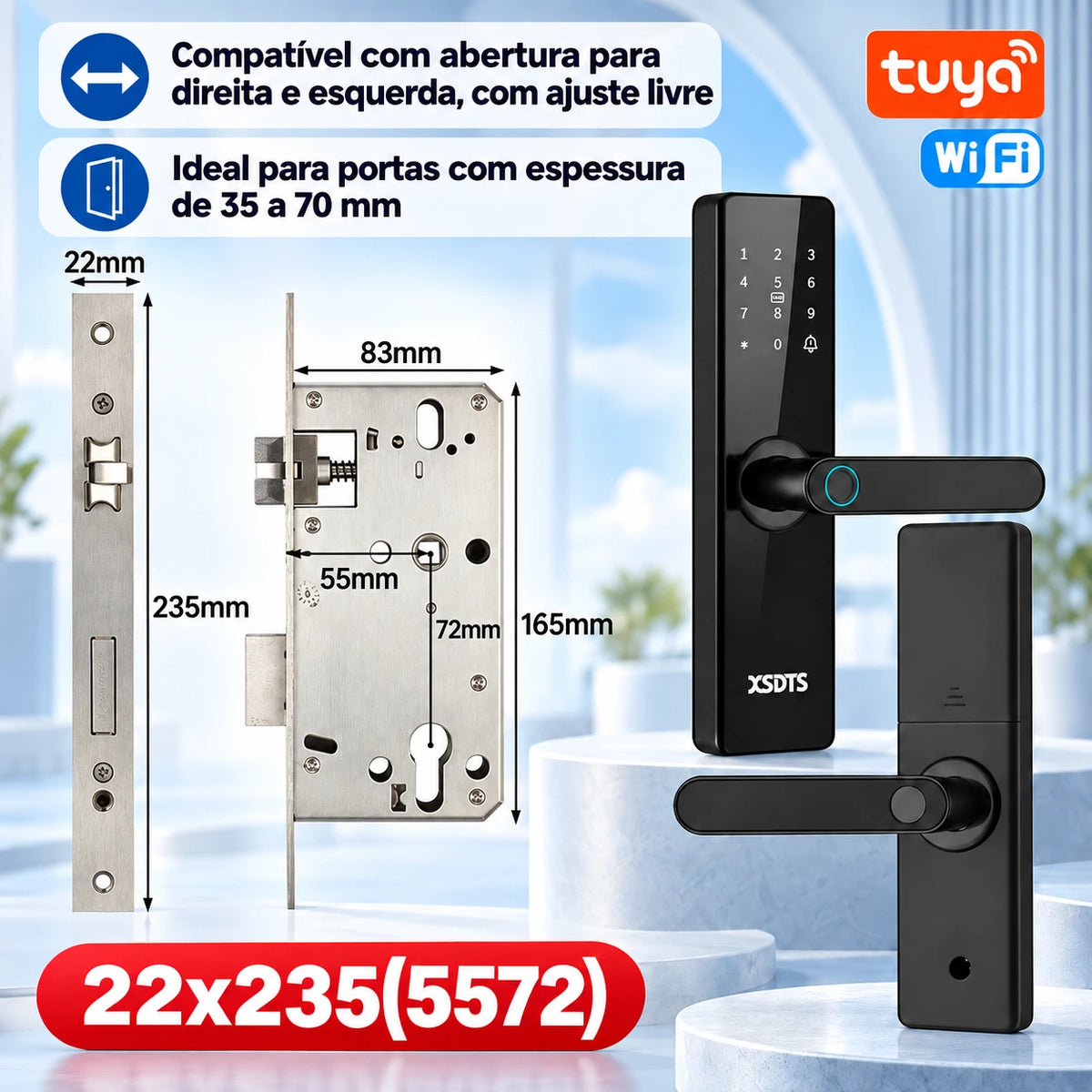 Fechadura Inteligente Biométrica Tuya WiFi