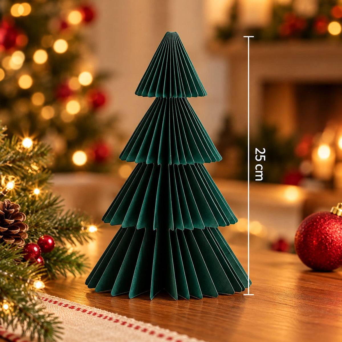 Árvore de Natal 3D em Papel Colmeia Decorativo