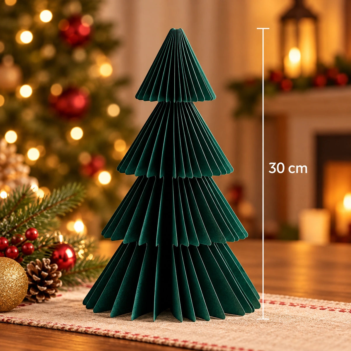 Árvore de Natal 3D em Papel Colmeia Decorativo
