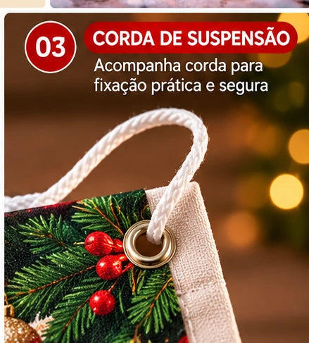 Painel Decorativo de Porta Papai Noel para Natal