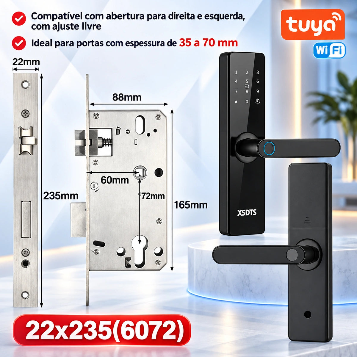 Fechadura Inteligente Biométrica Tuya WiFi