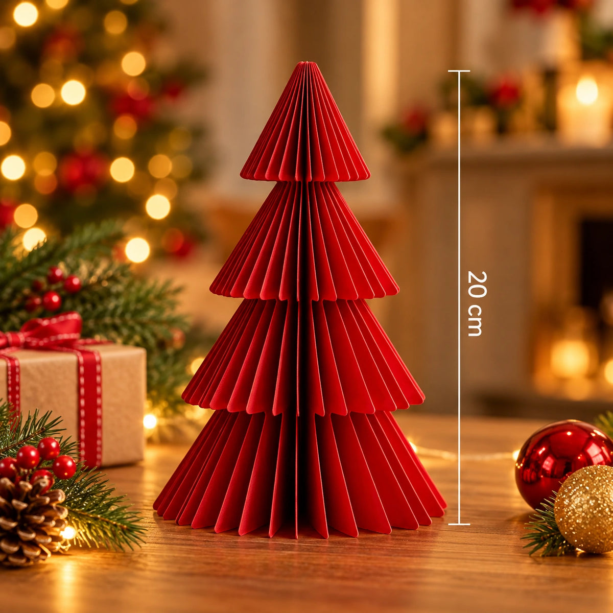 Árvore de Natal 3D em Papel Colmeia Decorativo