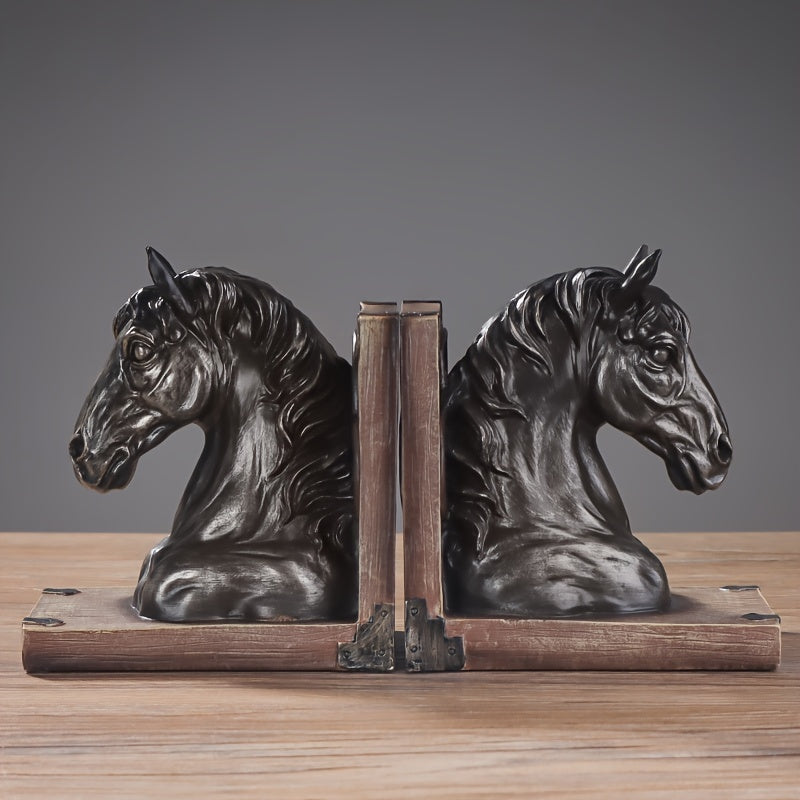 Aparador de Livros Cavalo em Resina Decorativa