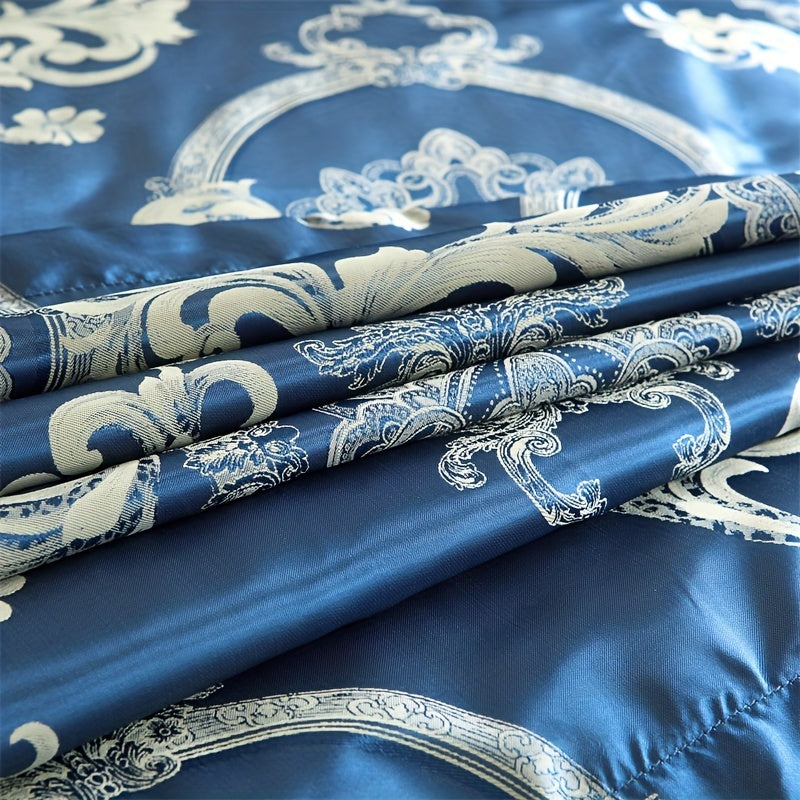 3 peças, conjunto de capa de edredom de cetim jacquard estilo europeu, conjunto de três peças, uma capa de edredom e um par de fronhas, sem núcleo interno.
