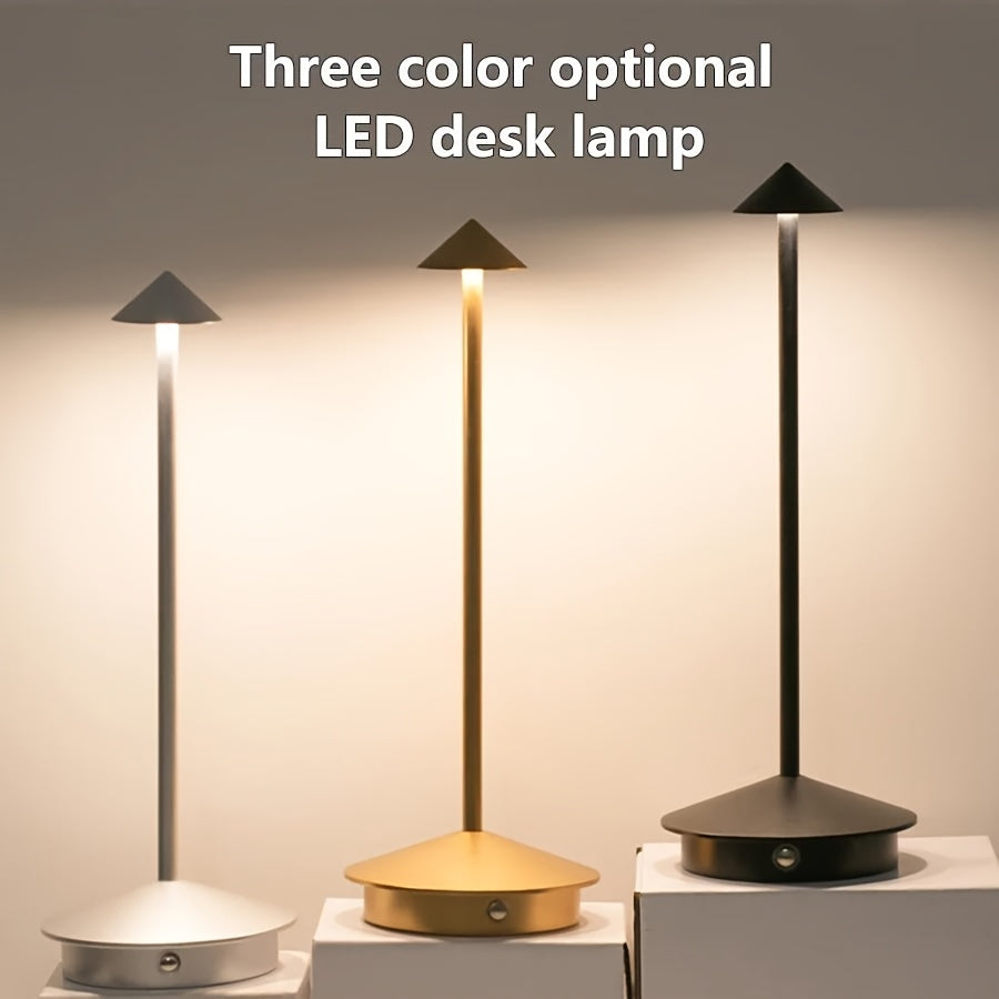 Lâmpada de Mesa Sem Fio, Escurecimento Contínuo de 3 Cores, Bateria Recarregável de 800mAh, Lâmpada de Mesa LED, Adequada para Quarto/Jantar de Casal/Escritório/Cafeteria/Restaurante/Terrace