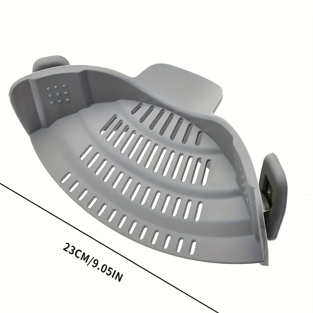 1peça ABERZEY Clip-On Strainer para Panelas e Tabuleiros - Peneira de Cozinha de Plástico Durável para Massas, Carne, Vegetais, Frutas - Drenagem Fácil e Design Compacto, Peneira para Massas, Preparação de Vegetais, Utensílios de Cozinha Modernos, Drenagem Eficiente