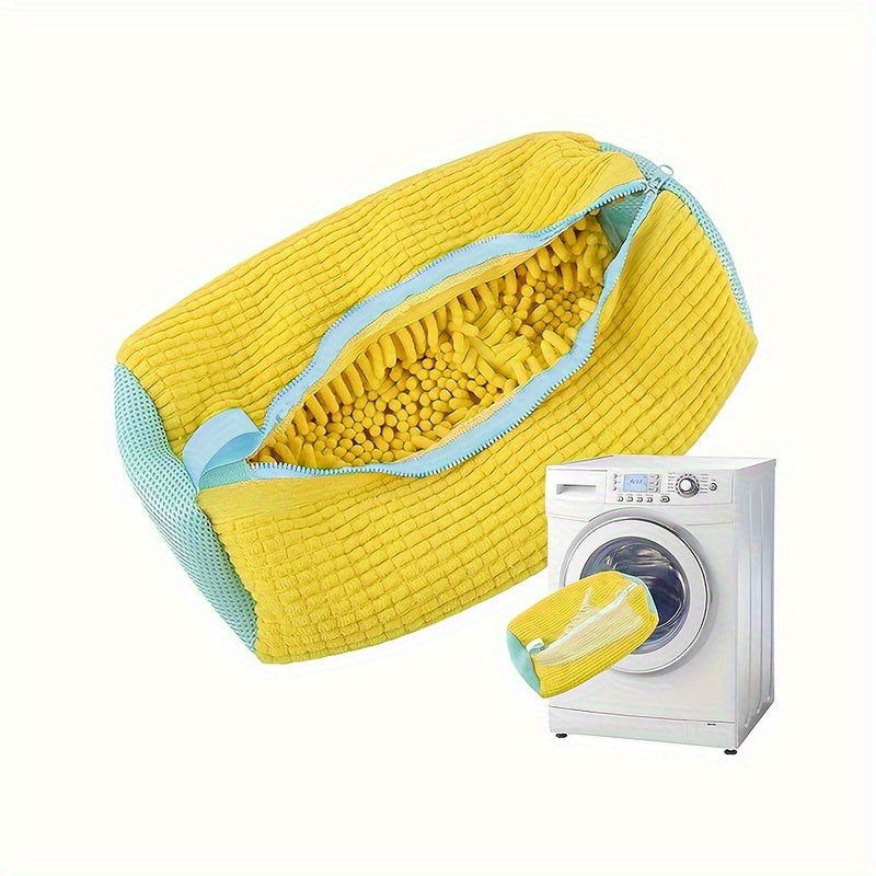 Saco de Lavagem para Sapatos na Máquina de Lavar, Fibra Macia com Envolvimento 360°, Zíper Durável e Reutilizável para Tênis e Sapatos