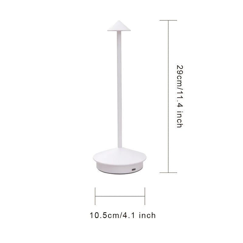 Lâmpada de Mesa Sem Fio, Escurecimento Contínuo de 3 Cores, Bateria Recarregável de 800mAh, Lâmpada de Mesa LED, Adequada para Quarto/Jantar de Casal/Escritório/Cafeteria/Restaurante/Terrace