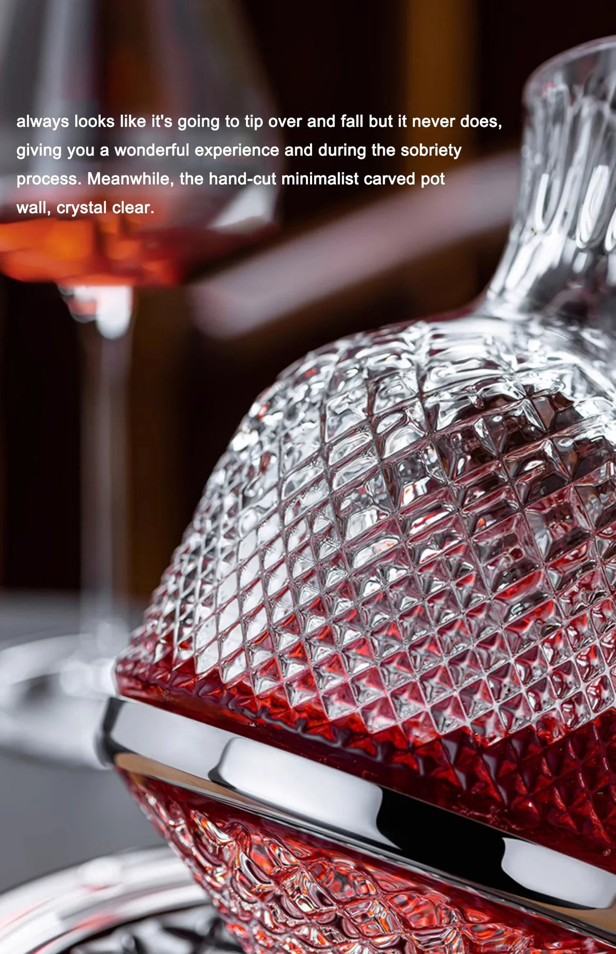 Decantador de Vinho Cristal Giratório 360°