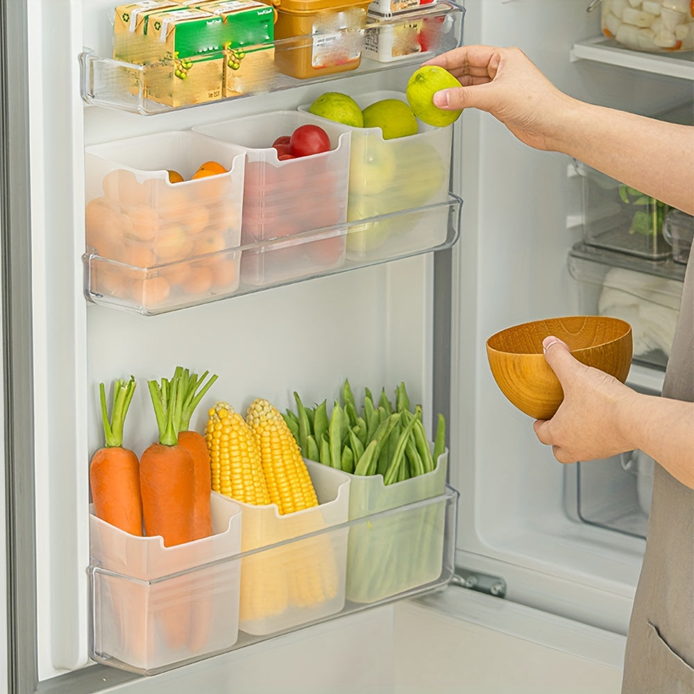 5 unidades de caixas de arrumação multifuncionais, cestos de fruta e legumes para frigorífico, recipientes para guardar snacks, caixas de arrumação de cozinha, caixas de arrumação universais para portas laterais e interiores de frigorífico, mantendo o frigorífico organizado, utensílios de cozinha