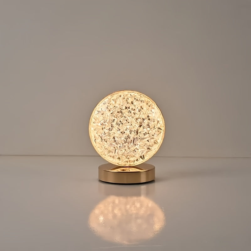 Candeeiro de Mesa Nórdico Moderno Minimalista Criativo Romântico de Cristal com Carregamento, Interruptor Tátil, Regulação Contínua de Três Cores, Adequado para Decoração de Casa de Quarto e Sala de Estar