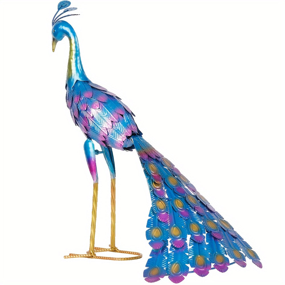 Estátua Elegante de Pavão em Metal - Perfeita para Decoração de Jardim Externo, Gramado e Pátio | Ideal para Festas e Casamentos