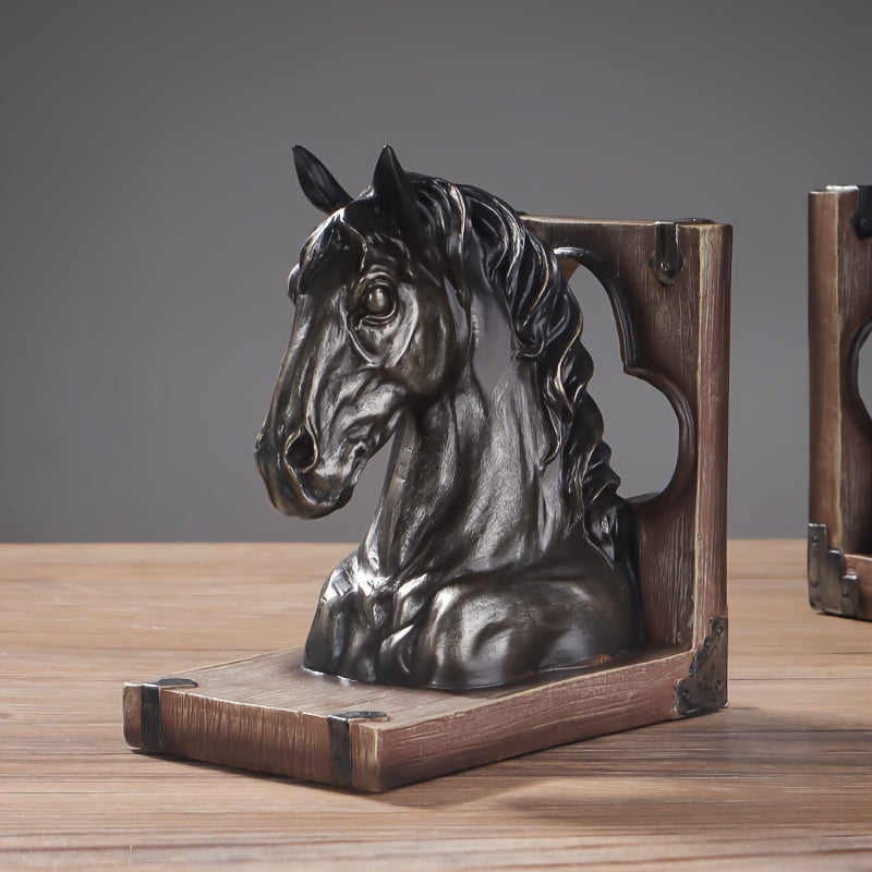 Aparador de Livros Cavalo em Resina Decorativa
