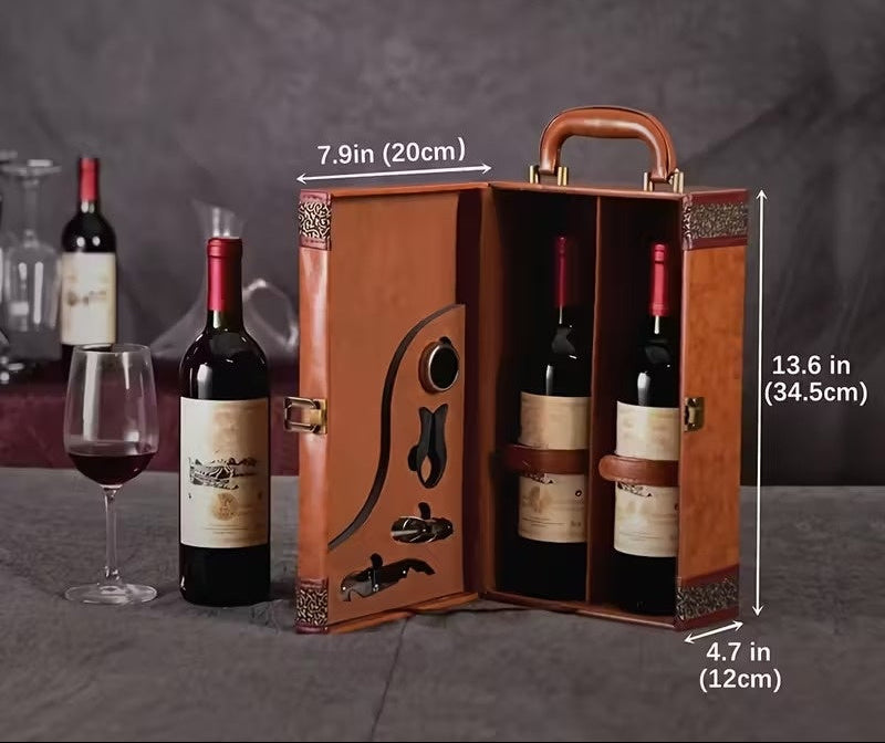 Caixa Vintage para Armazenamento de Vinhos com Fecho