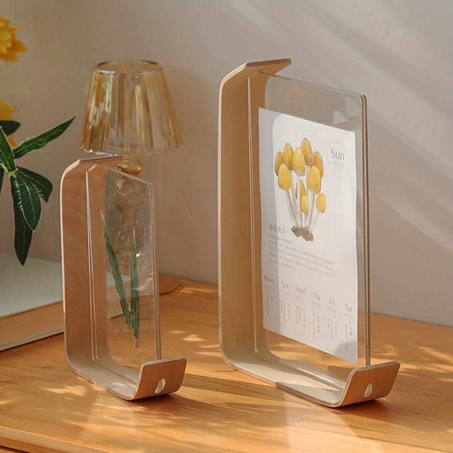 Moldura de Foto de Madeira Contemporânea com Exibição em Acrílico, Retângulo Vertical, Ideal para Decoração de Fotos de Festa de Casamento, Moldura DIY para Herbarium & Calendário, Decorações de Casamento