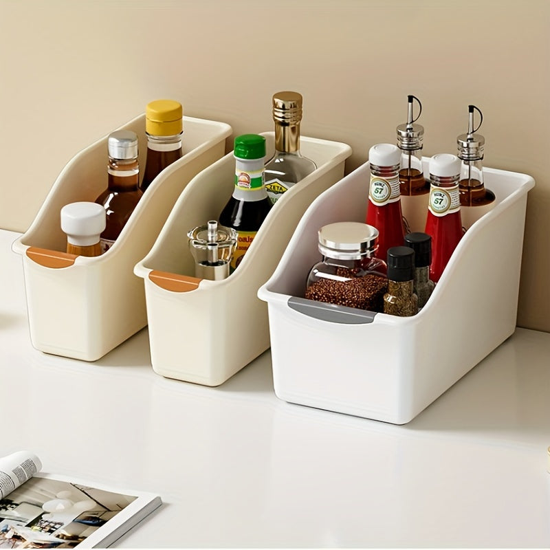 2 unidades de conjunto de caixas de armazenamento multifuncionais de plástico, design curvo para organização doméstica, ideal para produtos de limpeza e itens essenciais domésticos, caixas de armazenamento para organização doméstica, cestos, caixas e recipientes para organização doméstica