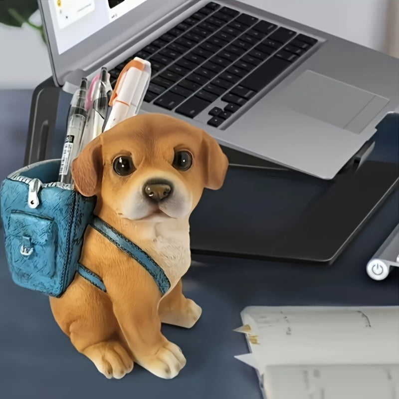 Porta-Canetas Cachorrinho com Mochila Decorativo