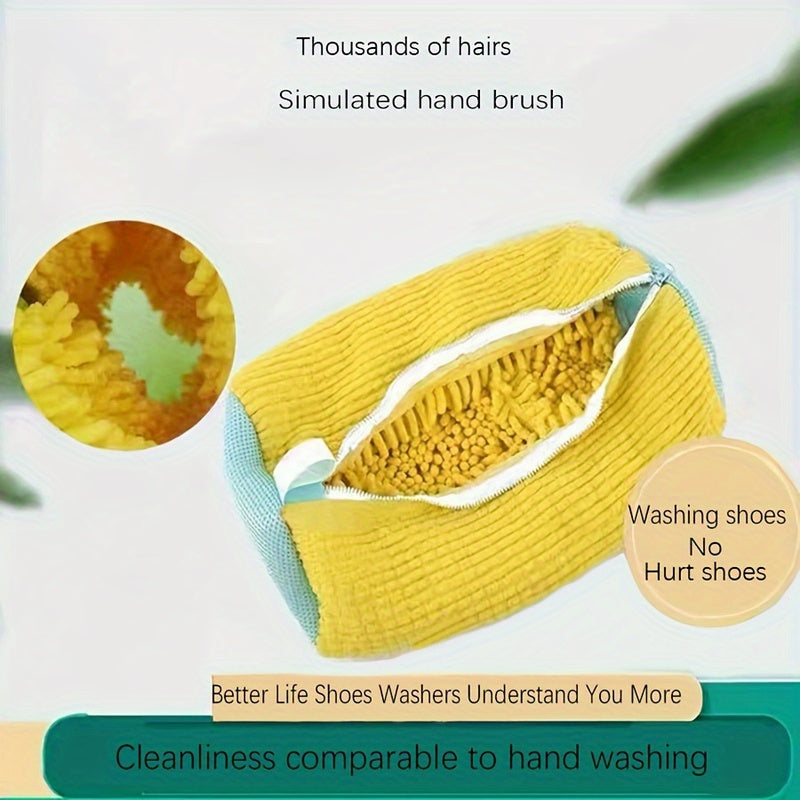 Saco de Lavagem para Sapatos na Máquina de Lavar, Fibra Macia com Envolvimento 360°, Zíper Durável e Reutilizável para Tênis e Sapatos