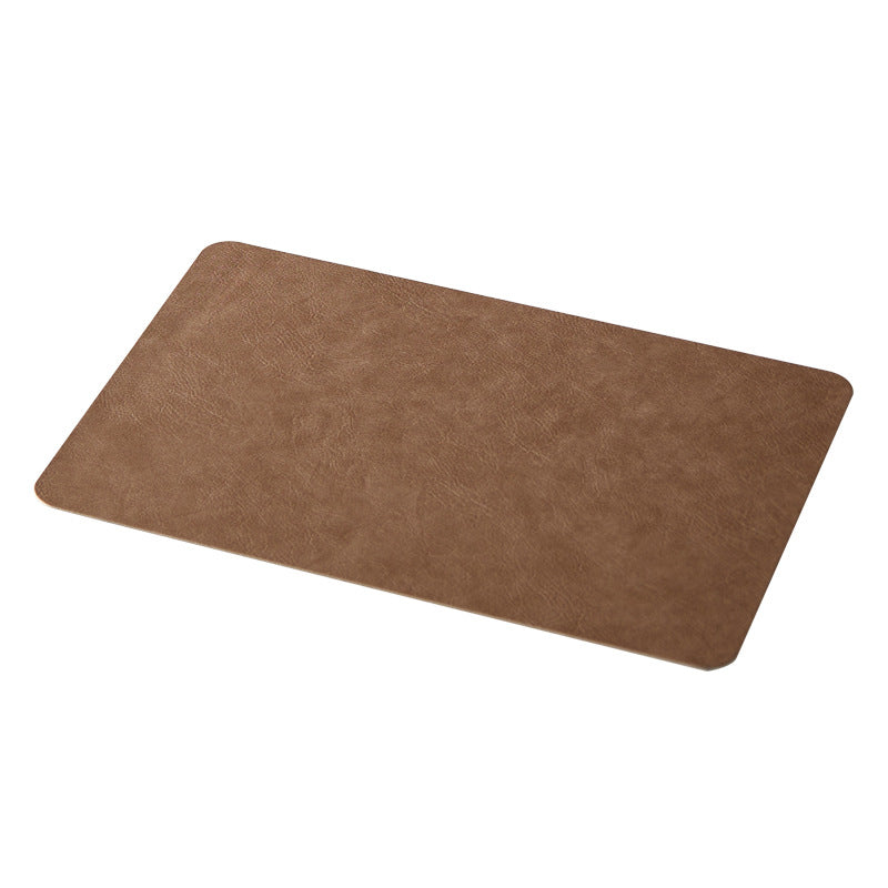 Jogo Americano de Couro Sintético Vintage de Luxo - Tapete de Jantar Resistente ao Calor em Nogueira, Cinza Lama, Marrom Chocolate - Fácil de Limpar, Tapete Retangular para Mesa de Café para Decoração Elegante de Casa