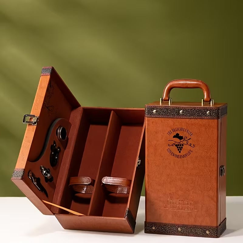Caixa Vintage para Armazenamento de Vinhos com Fecho