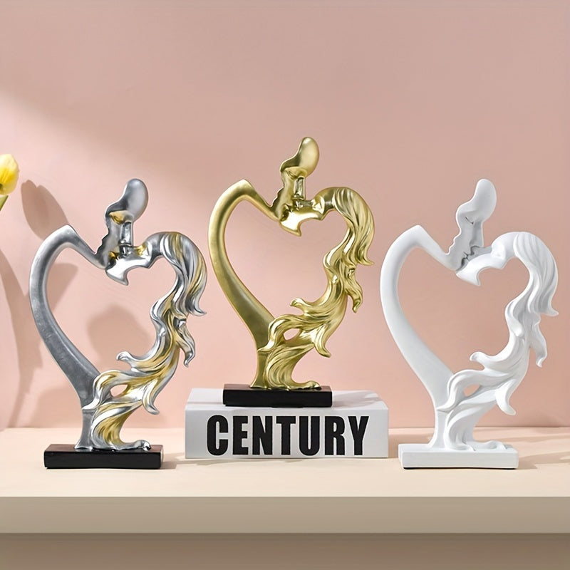 1 peça Estátua de Casal em Resina Minimalista Moderna, Ornamento de Escultura de Figura Abstrata, Decoração de Casa, Peça de Artesanato em Resina de Estilo Minimalista de Luxo, Adequado para Decorar Mesas de Sala de Estar e Garrafeiras, Presente Perfeito para Amigos, Presente de Dia dos Namorados.