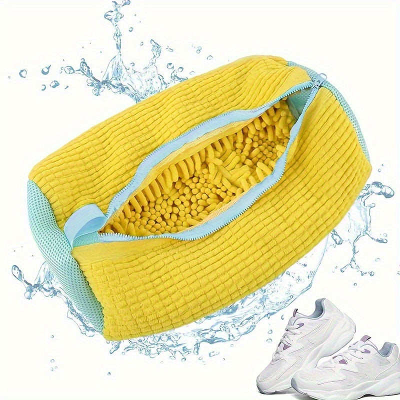 Saco de Lavagem para Sapatos na Máquina de Lavar, Fibra Macia com Envolvimento 360°, Zíper Durável e Reutilizável para Tênis e Sapatos