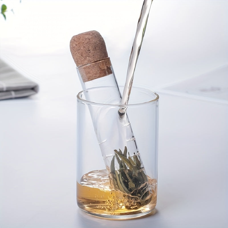 Garrafa Vazia de Infusor de Chá de Vidro Mini Transparente, Garrafa de Vidro com Tampa, Tubo de Ensaio para Chá, Conjunto de Utensílios de Cozinha