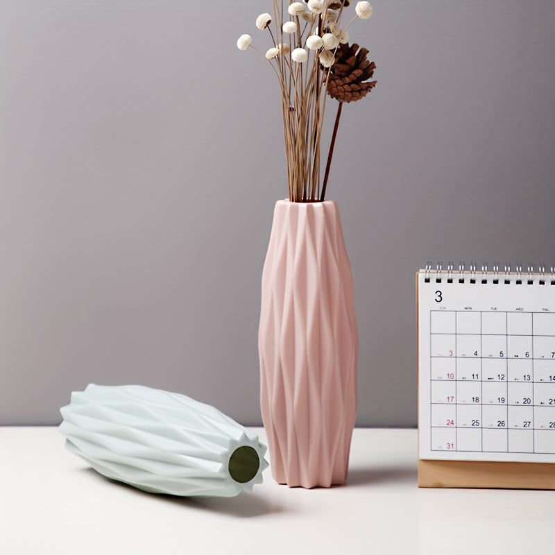 Conjunto de várias peças de vasos de plástico nórdicos, imitando vasos de cerâmica, adequados para decoração de sala de estar e mesa de jantar em casa, decoração de Dia de São Patrício e Páscoa, decoração de sala de beleza, decoração de casa de primavera
