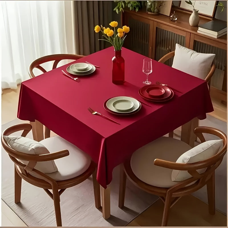 Toalha de Mesa Luxuosa Borgonha - Poliéster, Retangular para Casamentos, Aniversários, Jantares, Buffets, Piqueniques & Mais - Decoração Versátil para Feriados