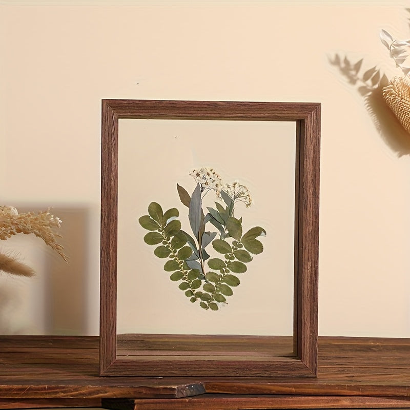 1 Moldura de Fotos Flutuante de Madeira, Disponível em Múltiplas Cores - Design Clássico e Moderno com Dupla Camada de Acrílico Transparente, Moldura para Pendurar Horizontal/Vertical, Ideal para Fotos Pequenas, Paisagens, Retratos, Pets, Arquitetura - Painel Protetor Transparente, Fácil de Instalar