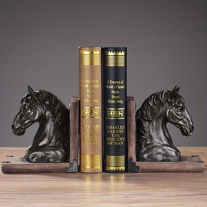 Aparador de Livros Cavalo em Resina Decorativa