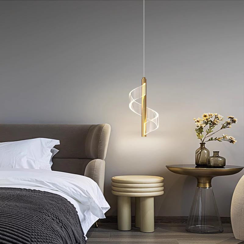 1/2peças, Lustre Minimalista Moderno com Design em Espiral, Disponível em 3000K/4500K/5000K, Inclui Luz LED de Três Cores, Conectado, Adequado para Iluminação de Áreas de Escritório, Luzes de Teto de Quartos de Hotel, Sala de Estar, Quarto de Dormir, Lustres de Cabeceira
