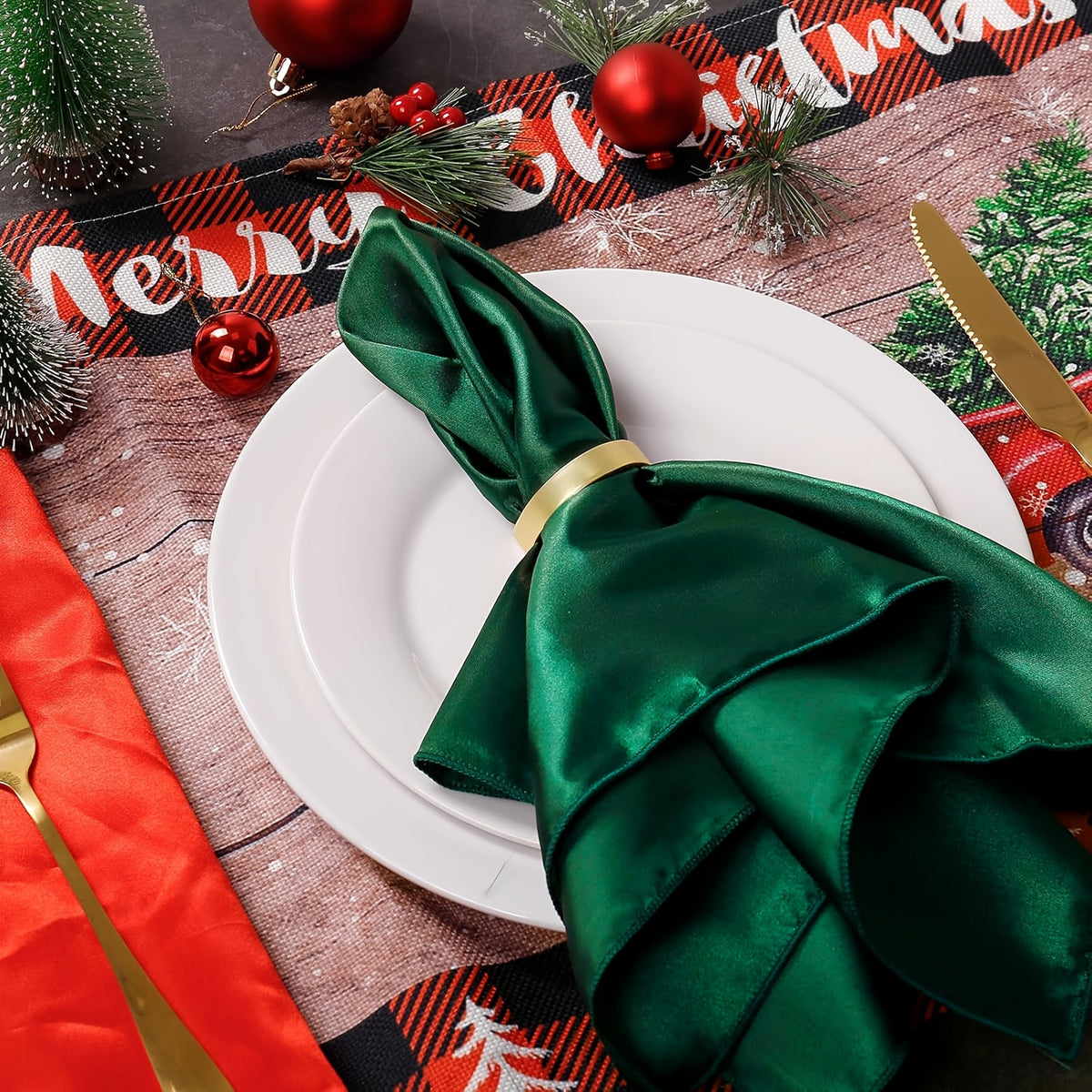6/12 Peças de Guardanapos de Cetim Macio, Guardanapos Simples e Elegantes - Perfeitos para Casamentos, Chá de Panela, Festas e Decorações de Restaurantes