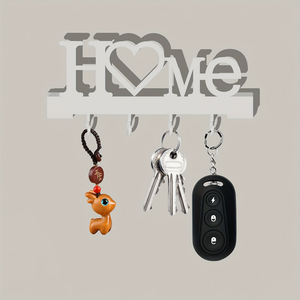Porta-Chaves de Parede LOVE em Metal Decorativo