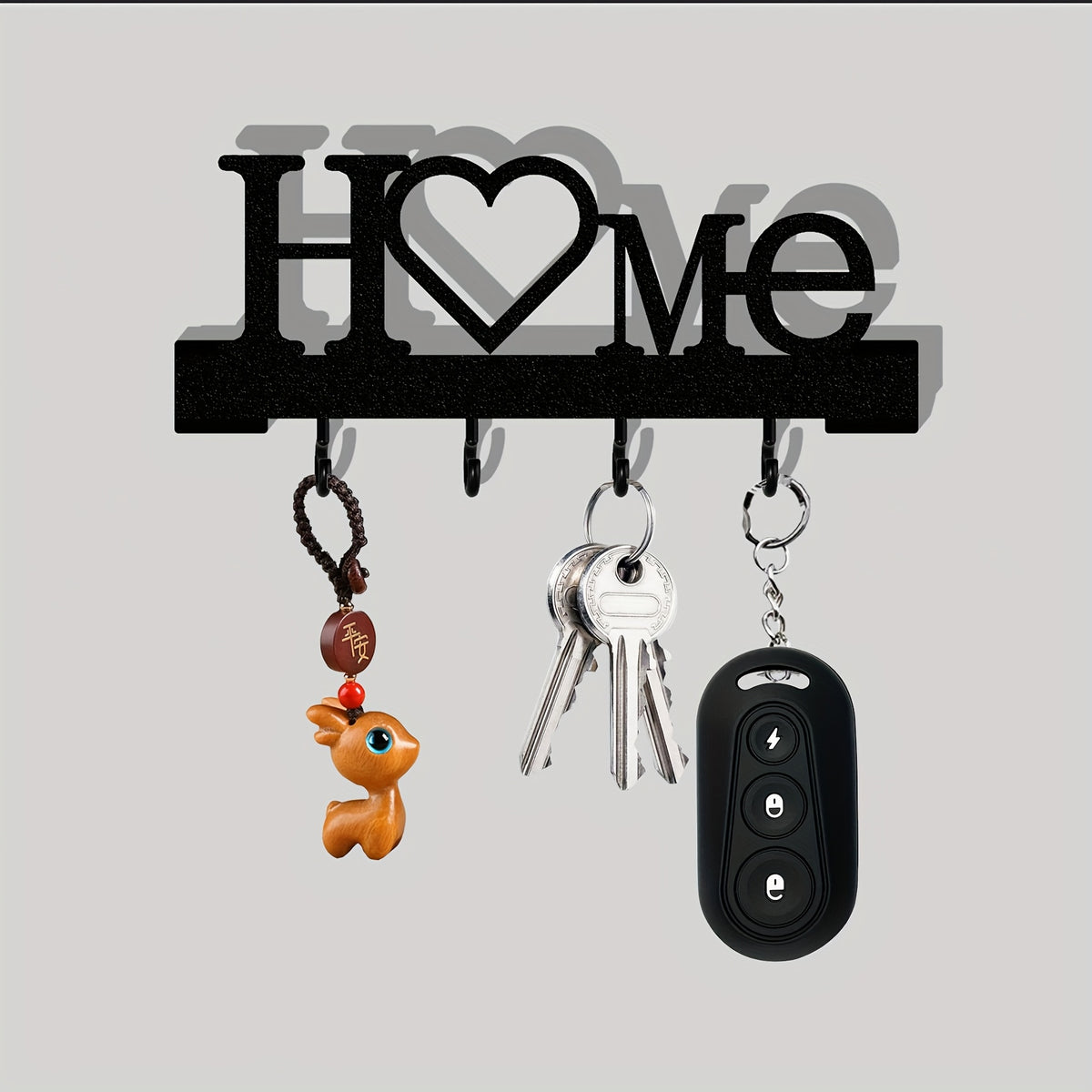Porta-Chaves de Parede LOVE em Metal Decorativo