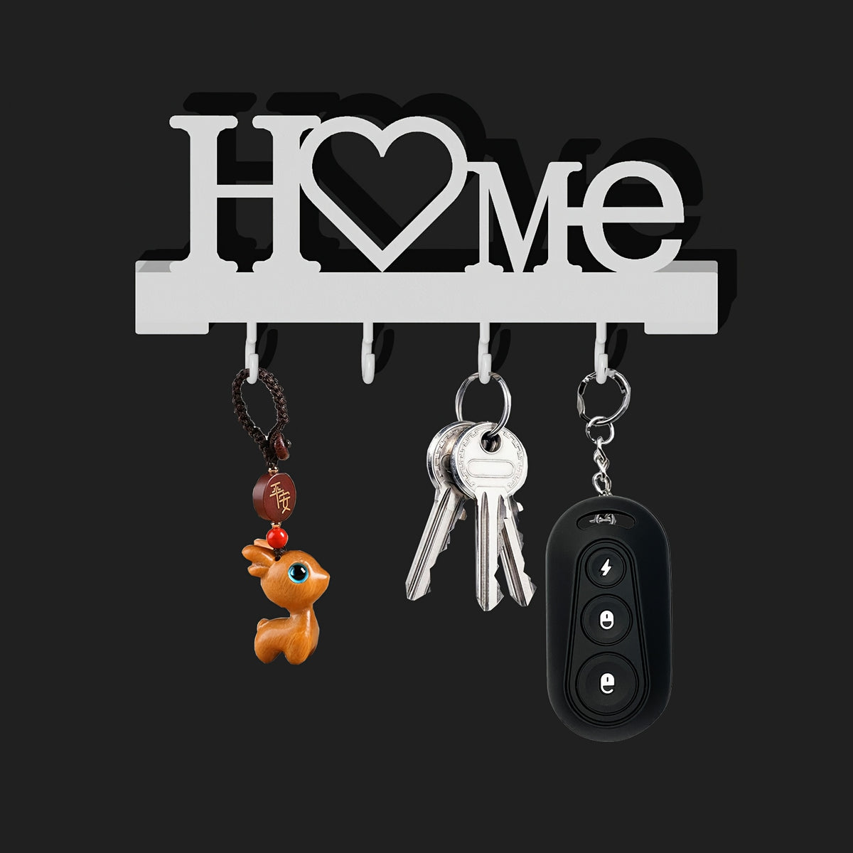 Porta-Chaves de Parede LOVE em Metal Decorativo