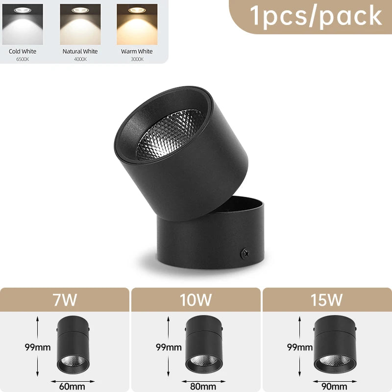 Spot de Teto LED Dobrável 3 Cores