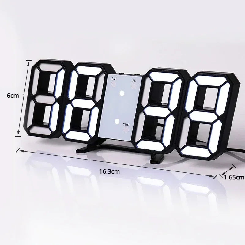 3d led relógio digital decoração de parede brilho modo noturno decoração para o quarto relógio eletrônico ajustável decoração do quarto estética