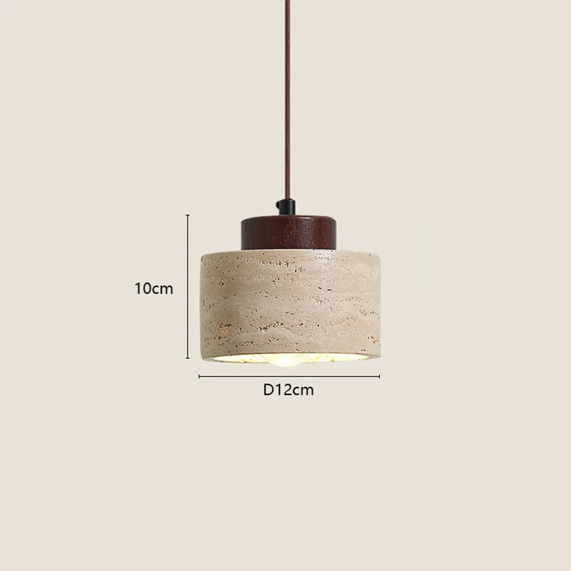 Luminária Pendente Wabi-Sabi de Pedra Mármore