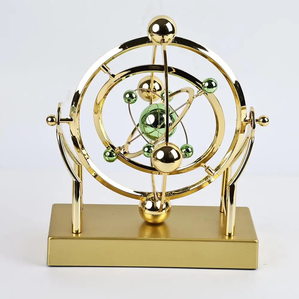 Máquina de movimento perpétuo de pêndulo de órbita celestial, decoração de mesa de arte cinética, modelo de astronomia para escritório doméstico, escultura rotativa