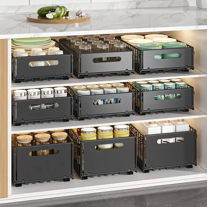 Kitchen Storage Rack Home Seasoning Sorting Rack Bathroom Deep Cabinet Storage Cabinet Internal Basket Pull-out Storage Box