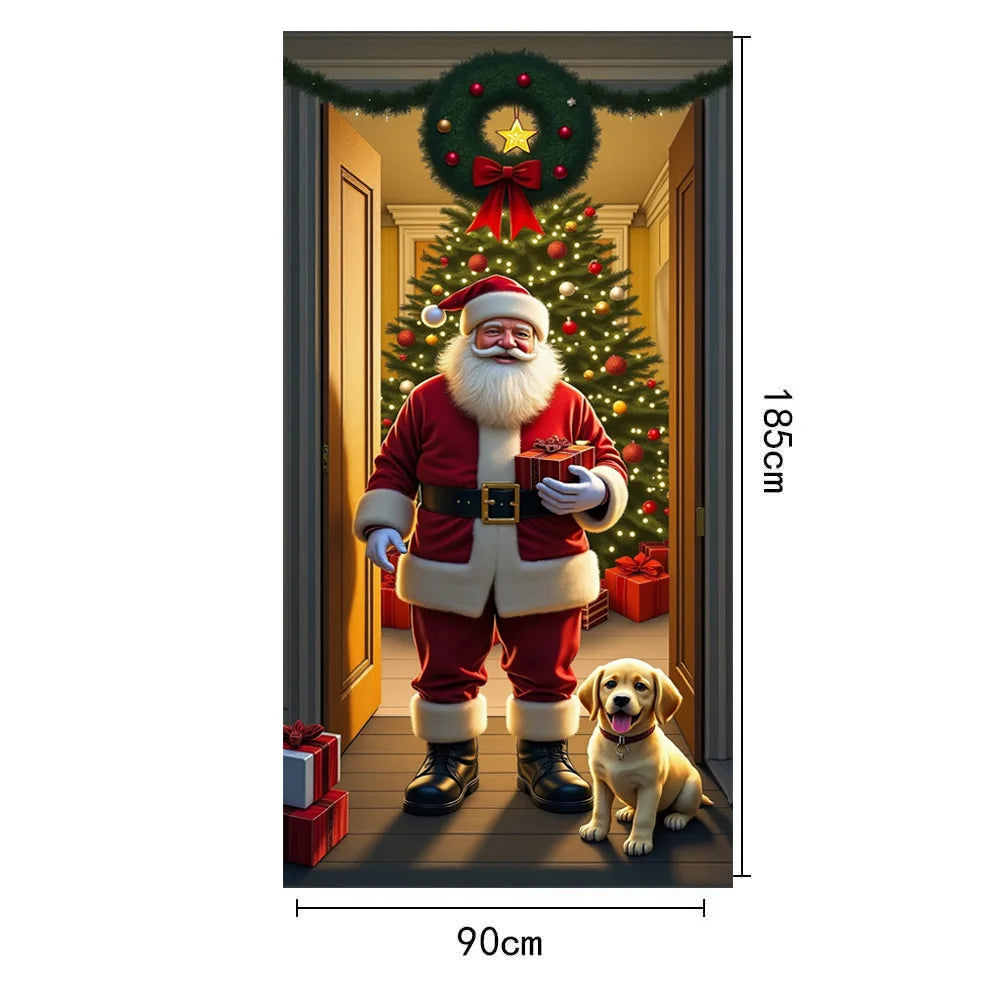 Painel Decorativo de Porta Papai Noel para Natal