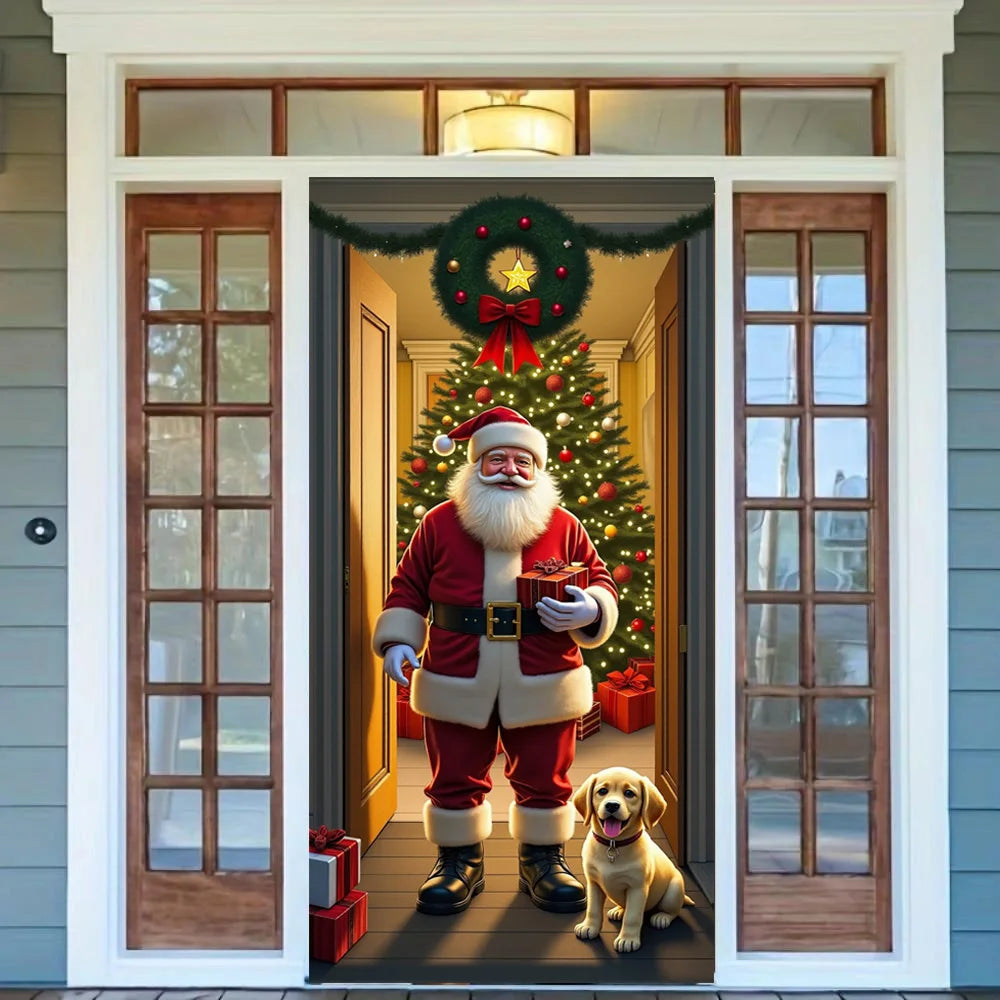 Painel Decorativo de Porta Papai Noel para Natal