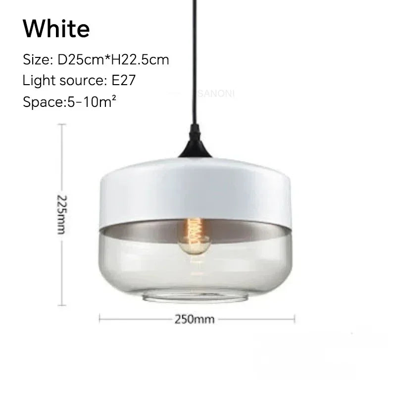Luminária Pendente de Vidro Nordic Modern