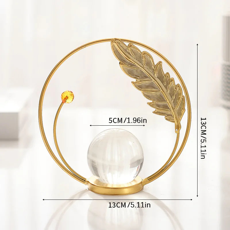 European Home Furnishings TV Cabinets Creative Decorations Living Room Foyer Light Luxury Desktop Iron Crystal Ball Ornaments