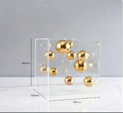 Decoração Moderna em Acrílico com Esferas Flutuantes