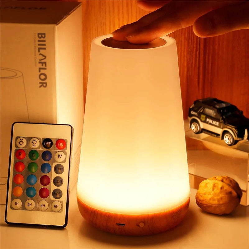 Luminária LED RGB de Mesa com Controle Remoto e Toque